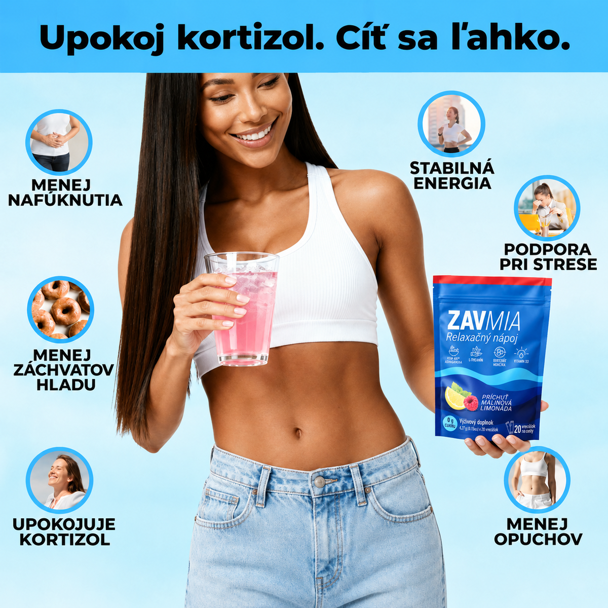 ZAVMIA Relaxačný nápoj – príchuť malinová limonáda