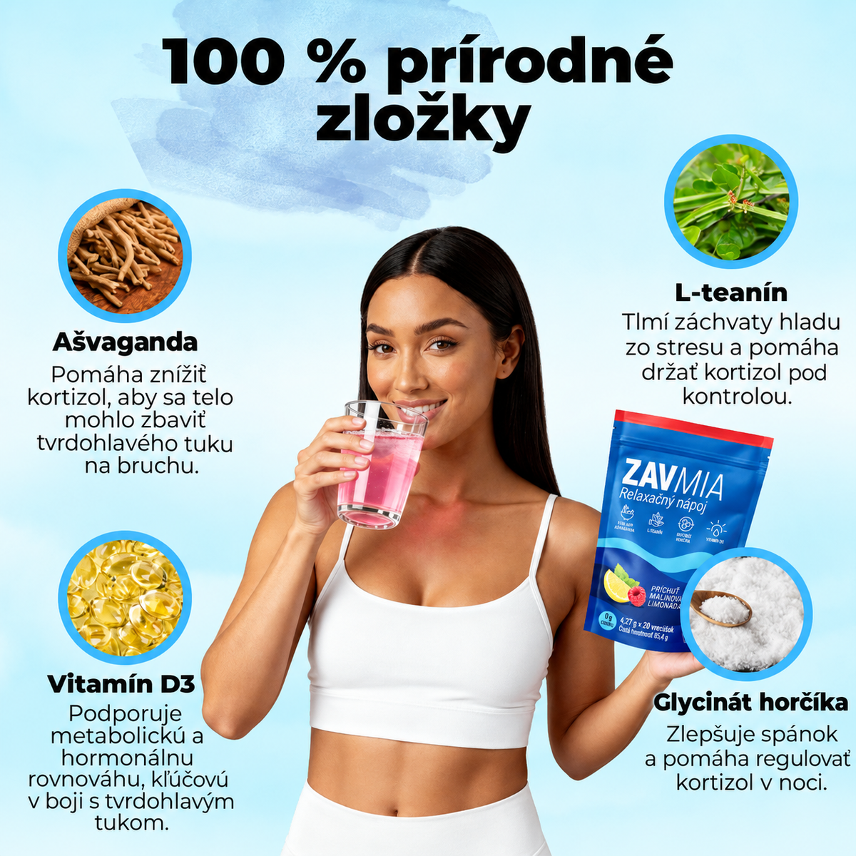 ZAVMIA Relaxačný nápoj – príchuť malinová limonáda
